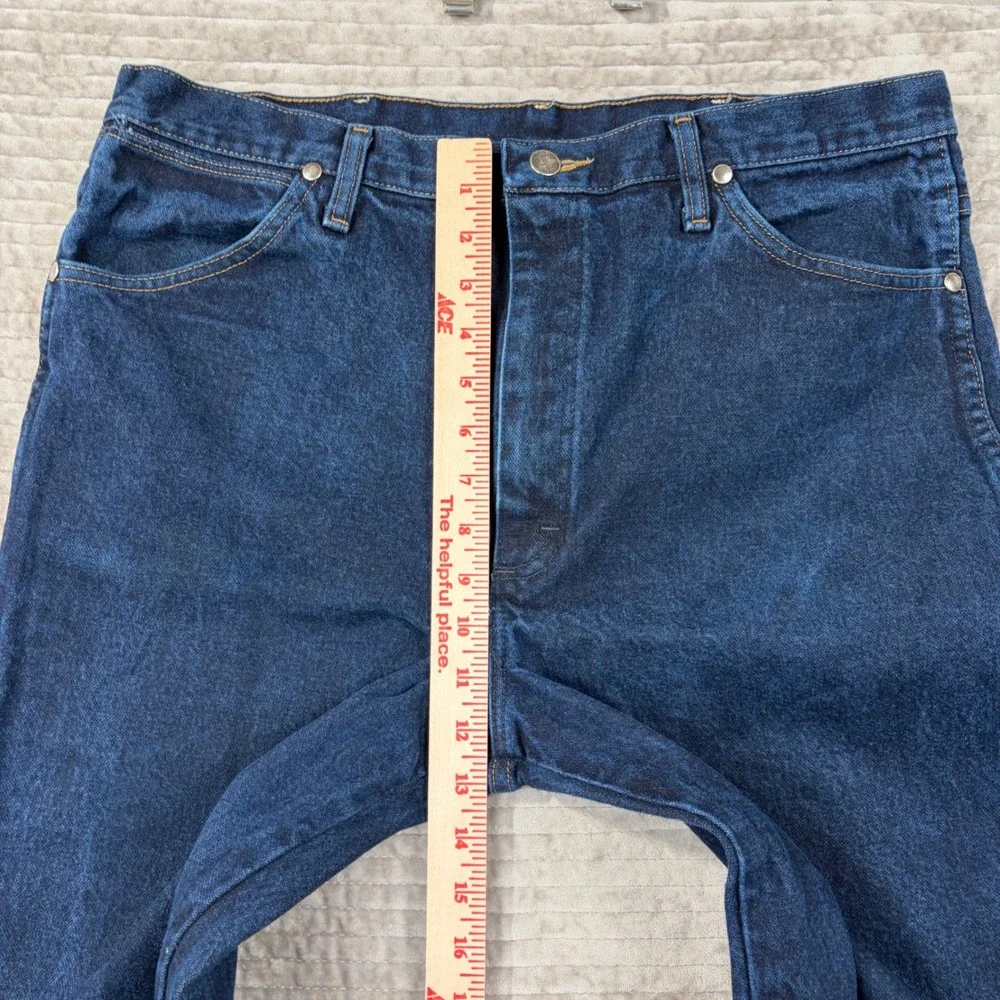 Wrangler 933SEDD Cowboy‎ Cut Slim Fit Jeans Mens 36x34 Dark Wash Indigo Denim
